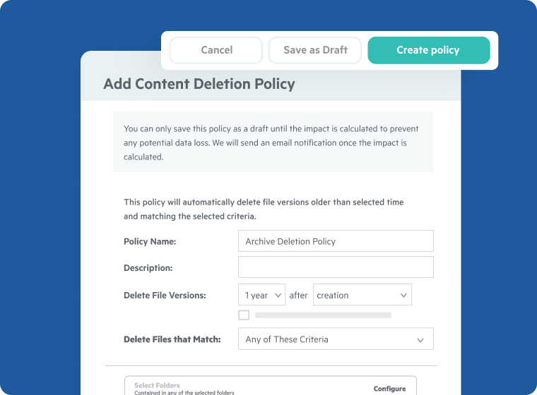 Egnyte CLM: Rule-Based Lifecycle Policies