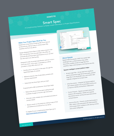 Egnyte's Smart Spec Data Sheet