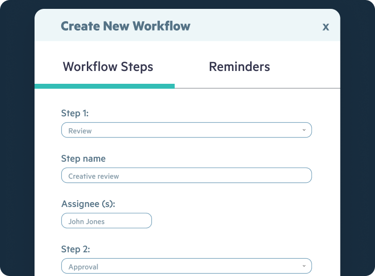 Egnyte interface for creating a new workflow