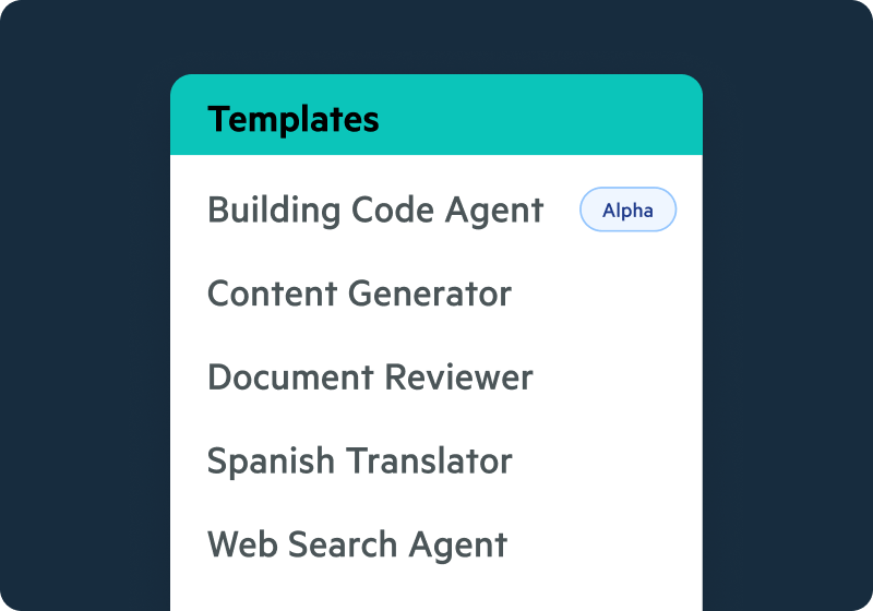 Use Pre-Built Agent Templates